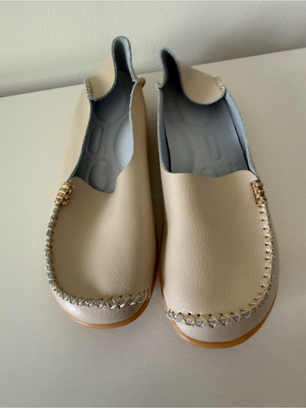 Neutral Beige Slip-On Women's Loafers